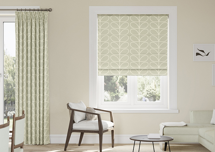 Orla Kiely Jumbo Linear Stem, Pebble - Twist&Fit Roman Blind - Image 3